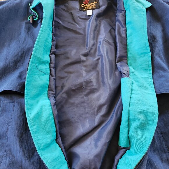 NWT Vtg 80's Crown Royal California Imperial Teal Blue Zip Jacket XL Made In USA - Picture 6 of 11